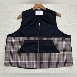 Goodfight Full Zip 100% Nylon Vest Black and Plaid Size XL New Without Tags